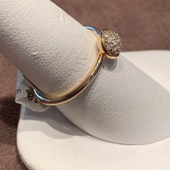 New Pandora Dazzling Droplet 14 kt Yellow Gold Ring - Picture 2 of 5